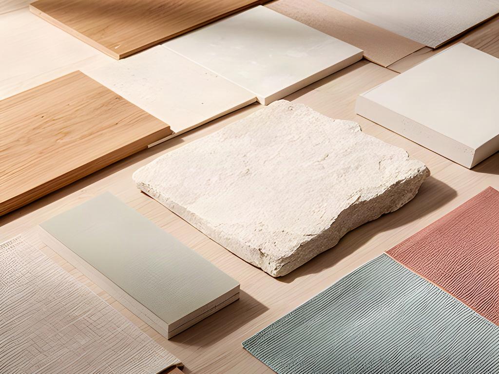 Dettaglio di materiali naturali e finiture scelti per una ristrutturazione residenziale