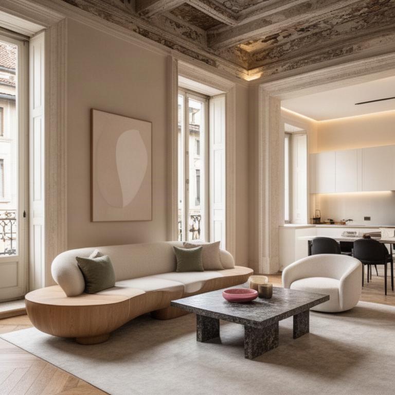 Soggiorno di appartamento dal design contemporaneo nel centro storico di Verona